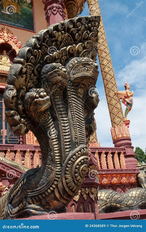 Naga Sculpture At Temple In Cambodia Royalty Free Stock Images - Image: 24368589