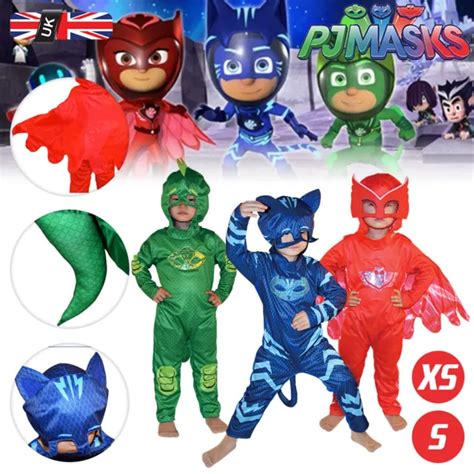 Pj Masks Costume Boys Girls Superhero Kids Child Fancy Dress Official