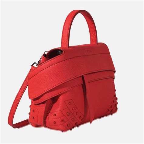 Tod S Leather Wave Micro Bag In Red Lyst