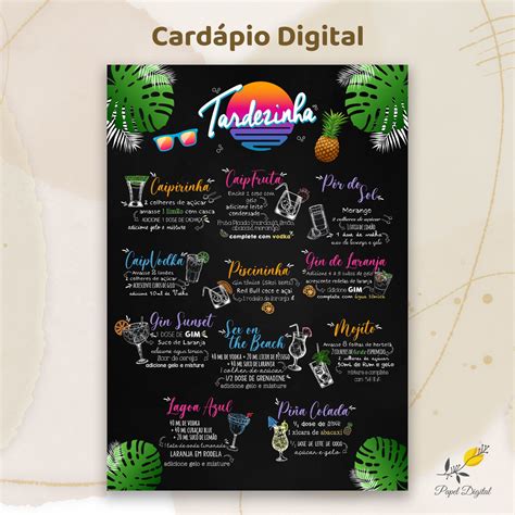 Card Pio Digital Drinks Tardezinha Elo Produtos Especiais