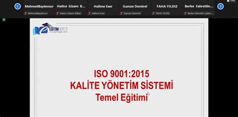 ISO 9001 2015 Kalite Yönetim Sistemi Temel Eğitimi