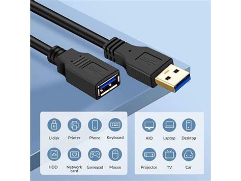 Usb 30 Extension Cable 12 Ft Usb Extension Cable Usb 30 Extender Cord Type A Male To Female Data