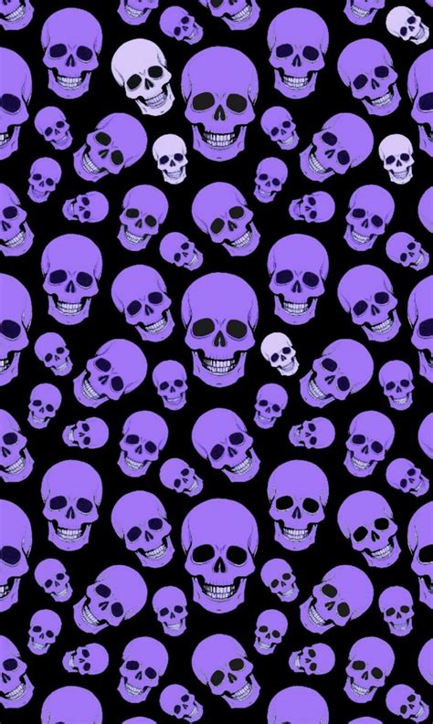 a lot of skulls that are purple and black