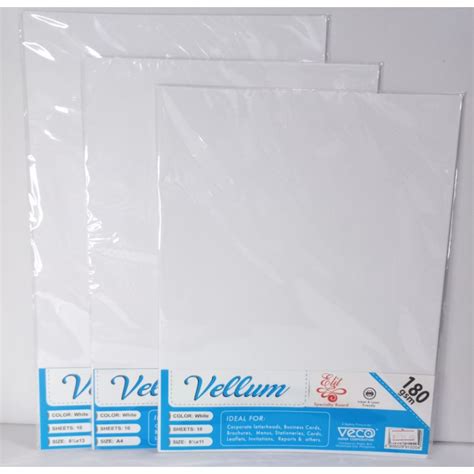 Veco Elit Specialty Board Vellum White Gsm Shopee Philippines