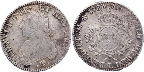 Pièce France Ecu Louis XVI aux branches d olivier 1783 L Bayonne Argent