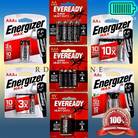 ENERGIZER MAX EVEREADY SUPER HEAVY DUTY BLACK AAA AA 9V 9VOLTS