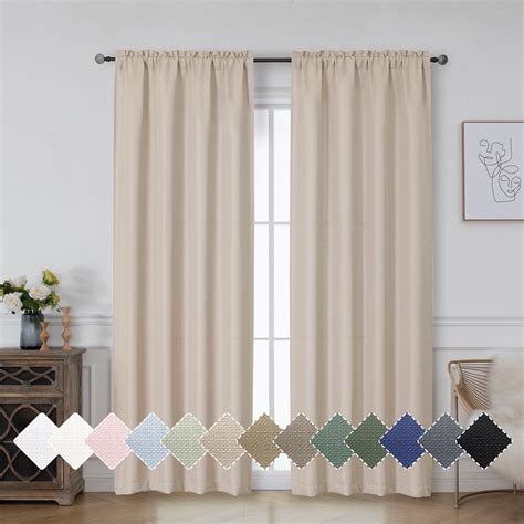 OVZME Bethany Linen Curtain 84 Inches Long 2 Panels Set Airy Light