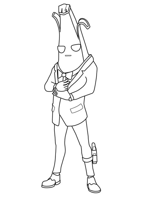 Agent Peely Fortnite Coloring Page