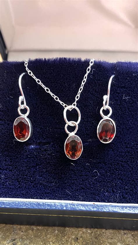 Garnet Set - handcrafted jewellery by sheppey shards