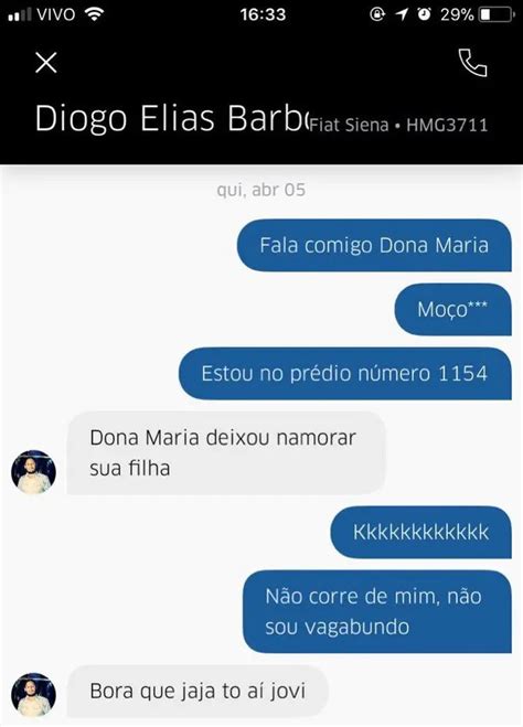 Prints De Conversar Entre Motorista De Uber E Seus Clientes