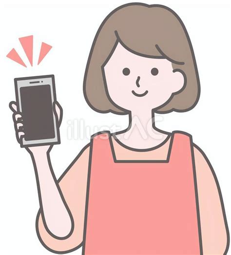 スマホ画面を見せる女性 時短アイデアイラスト No 23518679／無料イラストフリー素材なら「イラストac」