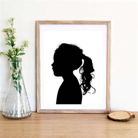 Portrait of Child Silhouette Portrait Child Profile - Etsy