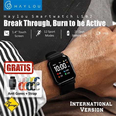 Jual Smartwatch Haylou Ls02 Global Version Smart Watch Hitam Hijau