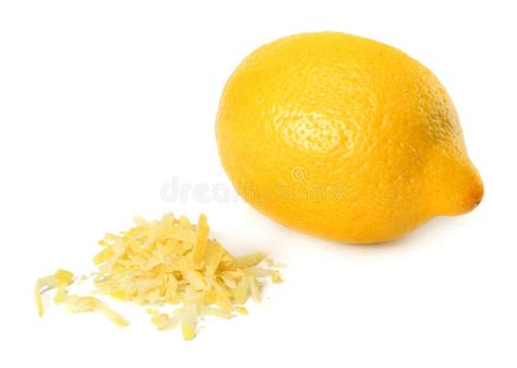 Lemon Zest Isolated On White Background Healthy Food Stock Photo