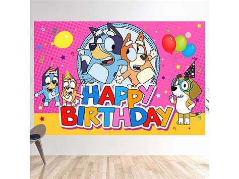 Cartoon Sheepdog Bluey Theme Backdrop For Children Happy Etsy