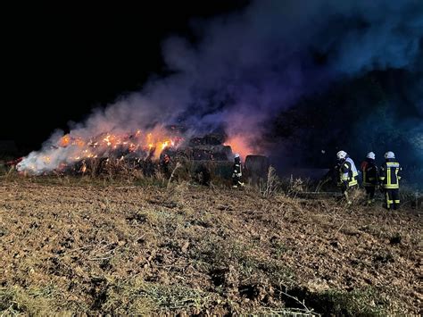 Vegetationsbrand Strohballenbrand Wicker Freiw Feuerwehr Fl Rsheim