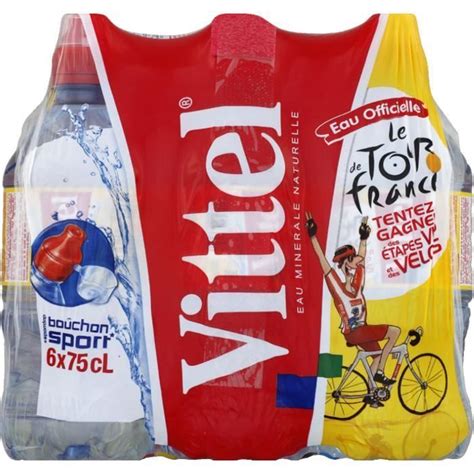 VITTEL Lot de 6 bouteilles Eau minérale Naturelle Plate 75 cl