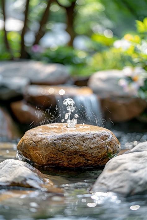 River Rock Fountain Ideas for Tranquil Gardens