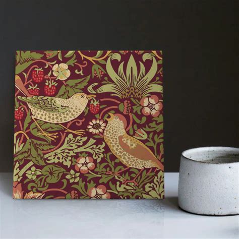 William Morris Strawberry Thief Ceramic Tile Zazzle