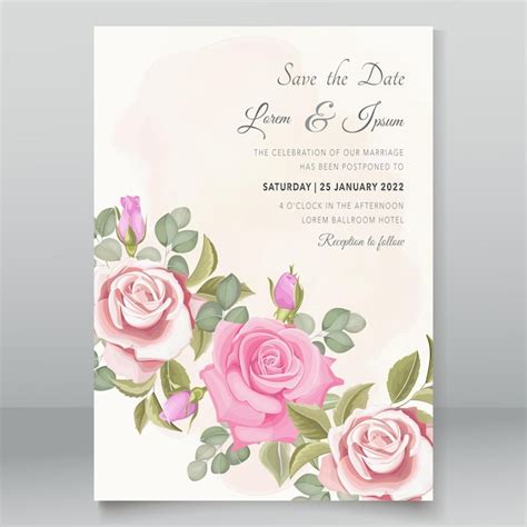 Premium Vector Elegant Floral Wedding Invitation