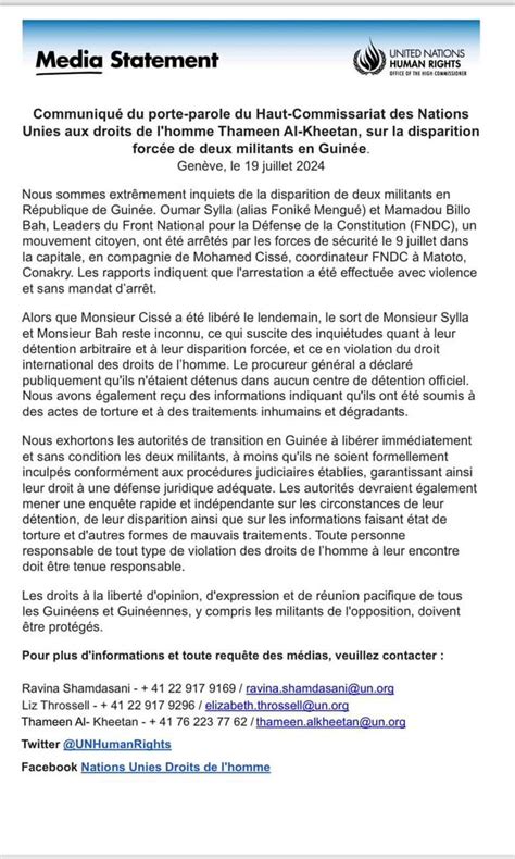 Foniké Manguè Billo Bah droits de lhomme en Guinée Les mises en