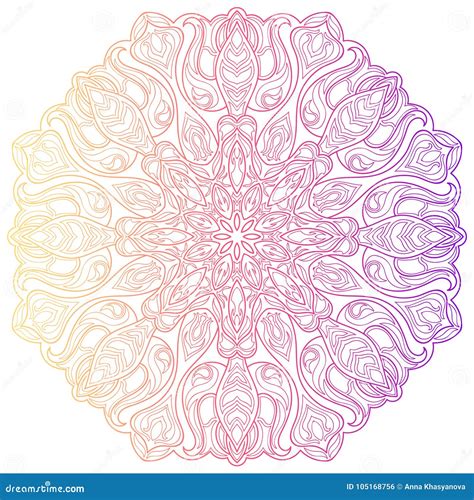 Mandala De La Flor Elementos Decorativos De La Vendimia Stock De