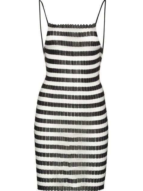 Buy A ROEGE HOVE Ivy Sheer Striped Minidress Black At 60 Off