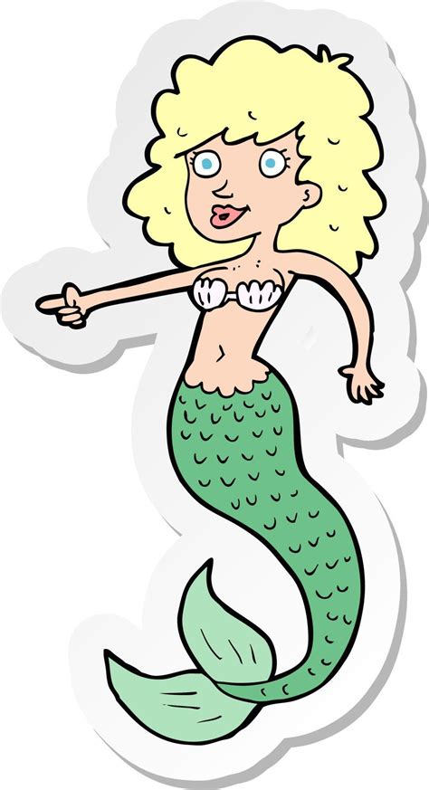 Sticker Of A Cartoon Mermaid 10433820 Vector Art At Vecteezy