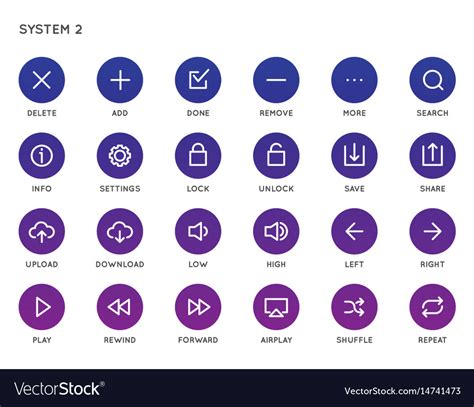 System User Interface Ui Icon Set High Quality Vector Image