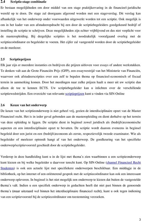 Scriptiebrochure Master Financieel Recht Het Schrijven Van De