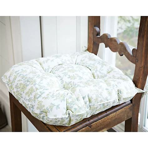 Green Blossom Kitchen Chair Cushion Lakeland