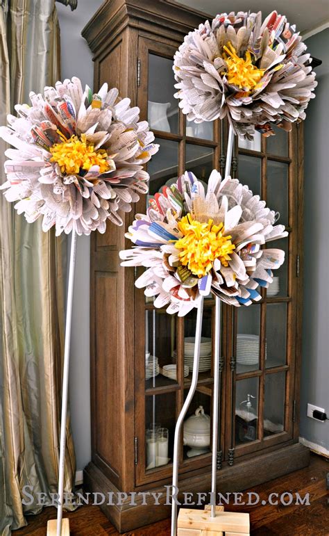 Serendipity Refined Blog Diy Giant Free Standing Paper Flowers On Pipe Stems