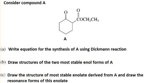 SOLVED Consider Compound A COCH CH Write Equation For The Synthesis