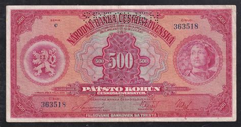 TŘETÍ NEJVZÁCNĚJŠÍ 500 KORUNA 1929 SÉRIE C PERFOROVANÁ NÁDHERNÁ Aukro