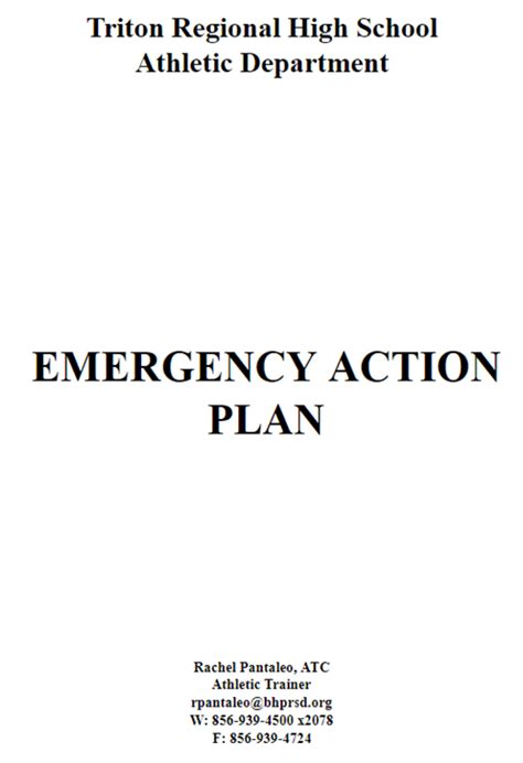 Office Of Athletics Emergency Action Plan