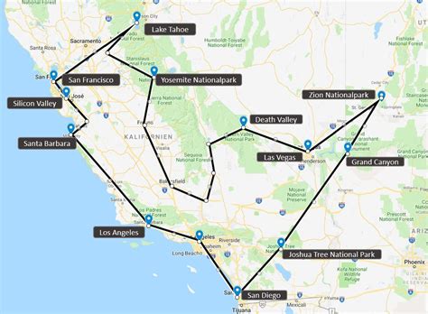 USA Westküste 3 Wochen Roadtrip inkl Route Kosten Tipps Usa