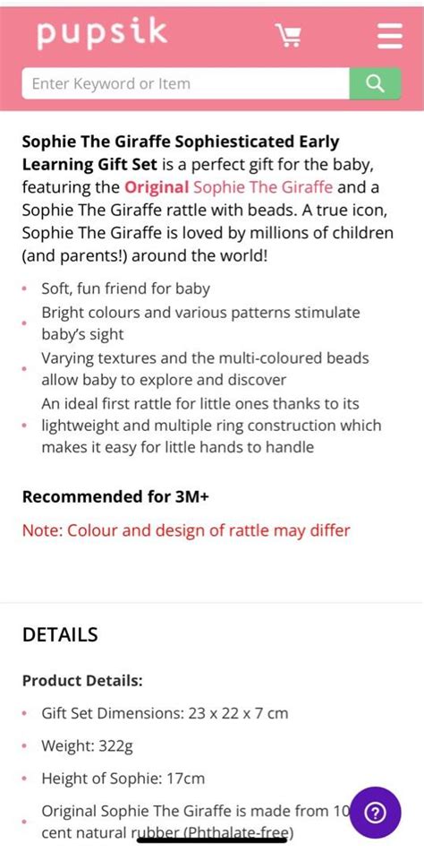 Sophie The Giraffe Sophiesticated Early Learning Gift Set Babies