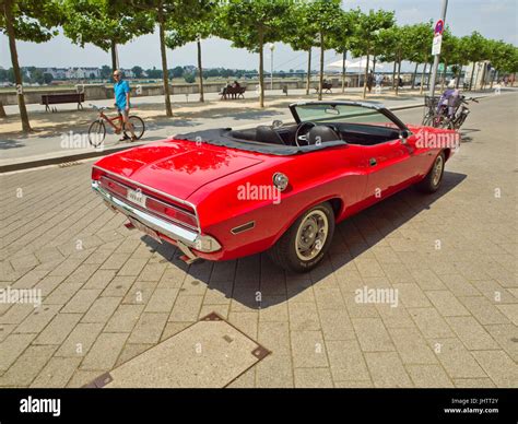 Red Dodge Challenger Convertible American Muscle Car Stock Photo - Alamy