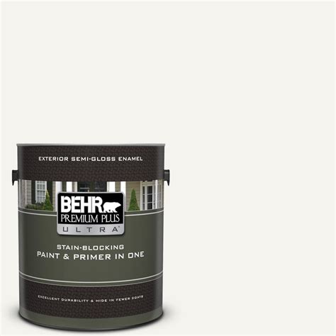 BEHR Premium Plus Ultra 1 Gal 75 Polar Bear Semi Gloss Enamel