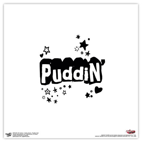 Gallery Pops DC Comics Harley Quinn Puddin Text Wall Art Unframed