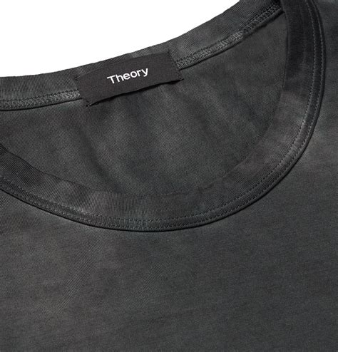 Theory Tie Dyed Pima Cotton T Shirt Gray Theory