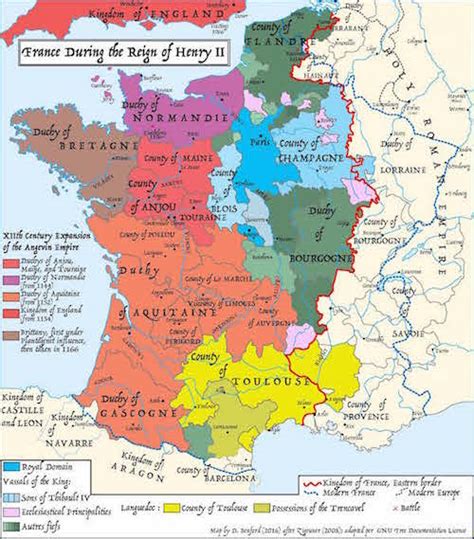 Map Of France In The Twelfth Century