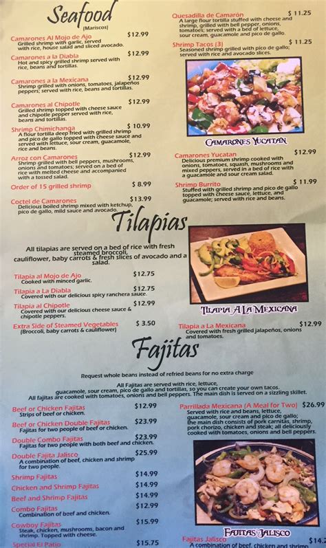 El Patio Mexican Restaurant Menus In Ponca City Oklahoma United States