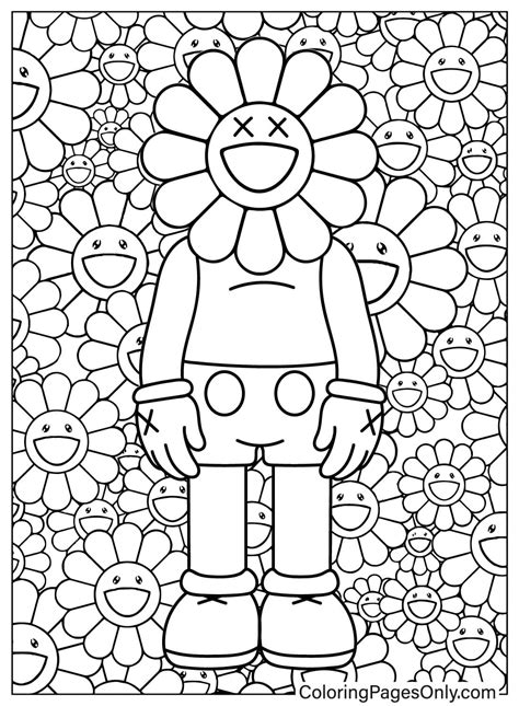 KAWS Companion And Elmo Free Printable Coloring Pages