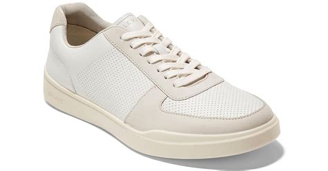 Cole Haan Grand Crosscourt Modern Perf Sneaker In White For Men Lyst