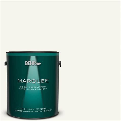 BEHR MARQUEE 1 Gal 75 Polar Bear Semi Gloss Enamel Interior Paint And