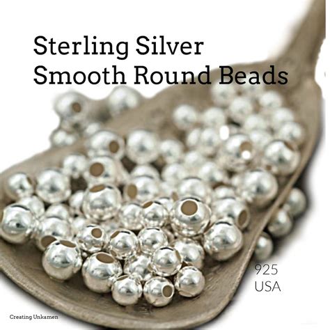 Sterling Silver Smooth Round Beads You Pick Size Mm Mm Mm Mm