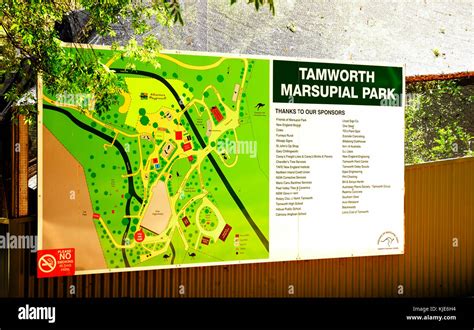 Tourist map of Marsupial Park in Tamworth Australia Stock Photo - Alamy