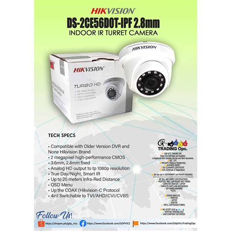 HIKVISION DS 2CE56D0T IPF Indoor IR Turret Camera Shopee Philippines