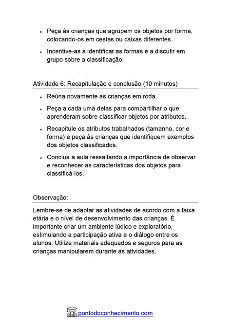 Plano De Aula Bncc Ei Et Classificar Objetos Considerando